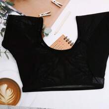 1pc/2pcs Mesh Camisole With Washable Underarm Sweat Pads, Invisible Plus Size Breathable Sweat Absorbing Pads, Thin Vest, Sweat Absorbing Camisole, Suitable For Underarm Sweat Protection For Women And Girls, Washable, Sweat-Wicking And Quick-Drying