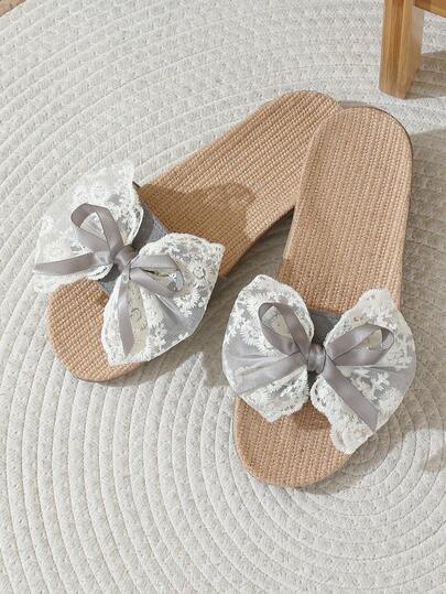 نعال من الكتان للنساء والأزواج، مناسبة للارتداء الداخلي والخارجي، لا انزلاقية، قابلة للتنفس، بتصميم جذاب بشريطة الكشكشة، خفيفة الوزن، مناسبة لفصلي الربيع والخريف وجميع الفصول