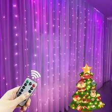 1 件 3x1m/3x2m/3x3m USB 供电窗帘仙女灯串，无需电池，用于婚礼背景、派对墙面装饰，适合圣诞节、感恩节、复活节、万圣节、家居照明，暖白/彩色，8 种模式，节日、情人节、卧室、浪漫求婚、生日、新年、母亲节、斋月装饰，室内/室外使用