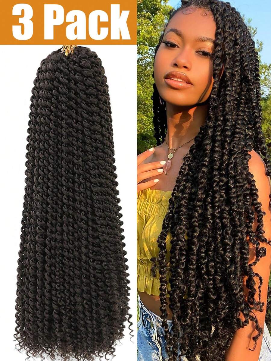 Passion Twist Hair 14/18/24/30/36 Inch 3 Packs Passion Twist Crochet Hair Water Wave Crochet Hair Curly Braiding Hair