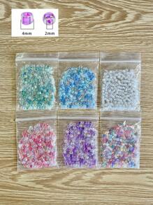 6-Colors 4mm 840pcs Triangular Hole Glass Seed Rice Beads ,Mini Loose Beads, For Handmade DIY Jewelry Making Friendship Bracelets, Necklaces, Crafts