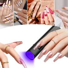 1 pieza Lámpara UV LED portátil y mini con forma de pluma para secar uñas de gel, luz de gel UV para uñas que seca rápidamente, lámpara LED de gel para uñas profesional para uso en casa y salón de belleza