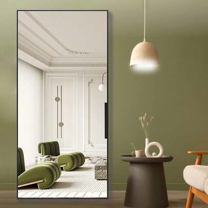 Full Length Mirror 165*60cm Floor Mirror Large Gold Mirror Body Rectangle Mirror For Bedroom Living Room Aluminum Alloy Frame Standing Hanging Or Leaning Against Wall