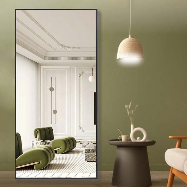 Full Length Mirror 165*60cm Floor Mirror Large Gold Mirror Body Rectangle Mirror For Bedroom Living Room Aluminum Alloy Frame Standing Hanging Or Leaning Against Wall
