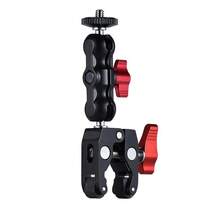 Super Clamp Soporte de Cámara Montaje de Monitor 360° Brazo Mágico de Cabeza de Bola Doble para Cámara DSLR/Gopro/Luces LED/teléfono - Negro - Ver 9