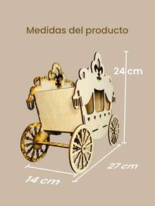 Centro De Mesa Carruaje Vintage Decoracion De Mesa Recuerdo Para Fiesta Boda Xv Años, Presentación, Confirmación, Comunion 3 Años madera MDF - Café integral - Ver 2