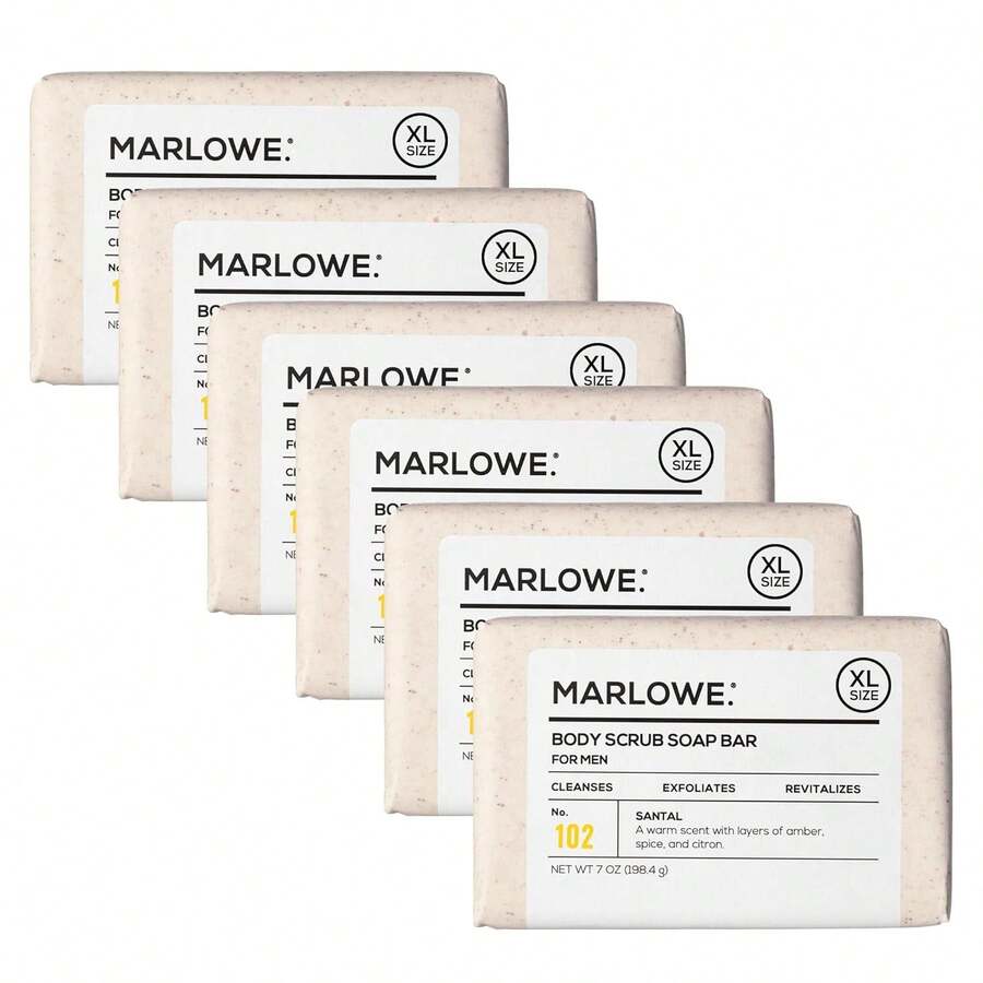 MARLOWE. No. 102 Body Scrub Soap 7 Oz, Exfoliating Soap Bar With Shea Butter, Olive Oil &Amp; Green Tea Extracts, Cleanses, Smooths &Amp; Revitalizes Skin, Original Sage &Amp; Fir Scent - Santal - View 1
