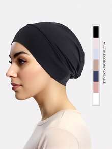 6pcs Women Elastic Headscarf Cap, Base Small Cap, Chemo Cap, Hair Care Cap, Suitable For Daily Use Hair Sleep Cap - 6-piece Set - View 1