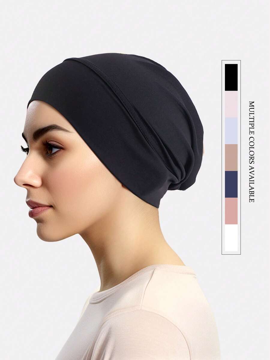 6pcs Women Elastic Headscarf Cap, Base Small Cap, Chemo Cap, Hair Care Cap, Suitable For Daily Use Hair Sleep Cap - 6-piece Set - View 1