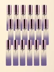 3pcs/6pcs/12pcs/18pcs 10ml Square Glass Refillable Makeup Toner Perfume Small Sample Transparent Fine Mist Spray Bottle, Black/Amber, With Funnel Atomizer, Rose Gold/Purple/Pink