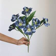 Simulated 9 Heads Tulip, Simulated Flower, Living Room Dining Table Decoration, Wedding Floral, Silk Fabric, Fake Bouquet