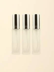 3pcs/6pcs/12pcs/18pcs 10ml Square Glass Refillable Makeup Toner Perfume Small Sample Transparent Fine Mist Spray Bottle, Black/Amber, With Funnel Atomizer, Rose Gold/Purple/Pink