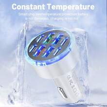 1个150W 8口车载充电器，支持PD/QC3.0快充，USB-C接口，兼容 16/15/14/13/12、iPad、安卓手机、笔记本电脑等设备。这款快充适配器支持快速充电，并可同时为多台设备充电。小巧的设计方便您随时随地高效充电。这款车载快充充电器是送给家人、朋友、孩子、朋友的礼物，也适合生日、圣诞节、冬季等各种场合。此外，它也是汽车配件的理想之选。 - 白色 - 查看 10
