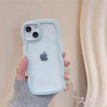 Compatible With IPhone 16 Case, 16Pro Case, 16Plus, 16ProMax, Korean, Stylish, Wave, Cute, IPhone15 Case, IPhone15pro Case, Shockproof, Clear Back, IPhone14, 14Pro Case, Clear, Wavy, Wavy, IPhone13, Transparent, Soft, Magnet, Wireless Charging, IPhone12 Case - 天藍色 - 查看 2