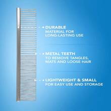 New Metal Pet Comb Stainl Steel Dog And Cat Comb Rust Resistant Comb Grooming Tools For Dogs Fur Detangling Tool For Pets Metal Combs For Thick Coats - as pic - View 2