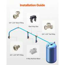 Comprehensive 3/4'' X 200FT HDPE And Aluminum Air Compressor Piping System - Durable Blue Line Kit For Efficient Air Distribution