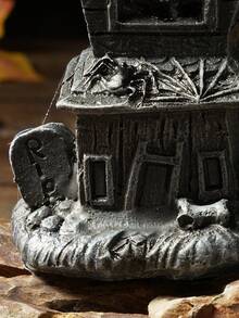 1pc Halloween Decor Black Cat Witch Ghost House Home Desktop Decoration, Resin Figurines, Suitable For Indoor Home Holiday Atmosphere, Outdoor Park Party Decorations Home Decor Room Decor - Multicolor - View 11