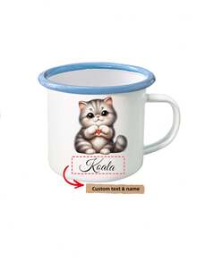 1pc Personalized Name White Mug, Handmade Ceramic Mug, Unique Gift For Special Occasions, Personalized Photo Coffee Mug, Personalized Anniversary Photo Mug,Chic Design - White - View 39