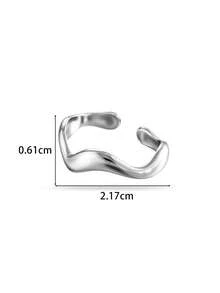 Toppiercing 1pc Fashion Stainless Steel Wave Design Cuff Ring For Women For Daily Decoration - Yellow Gold - View 5