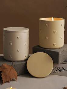 2 buah Cetakan Silikon Toples Lilin Berbentuk Hati, Cetakan Kerajinan DIY untuk Kotak Penyimpanan Silinder Beton Plaster dan Tempat Lilin dengan Tutup, Cocok untuk Dekorasi Rumah dan Dekorasi Ruangan - Cetakan Silikon - View 4