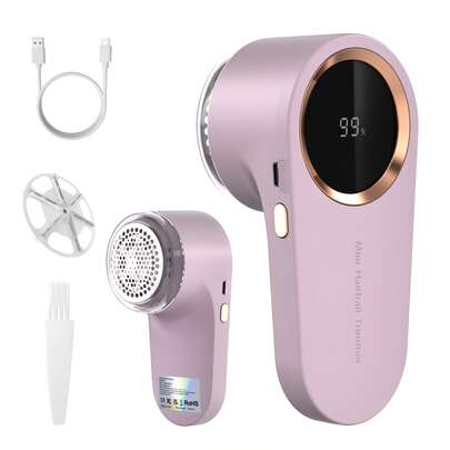 Rechargeable Electric Fabric Shaver - USB Powered, Digital Display, Stainless Steel Blades, For Clothes, Sofa Or Carpet, 5-In-1 Function, Great Gift For Christmas, Halloween, Valentine's Day