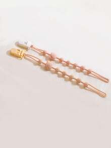 3pcs Baby Bear Design Anti-Lost Hanging Strap, Silicone Leash Clip Suitable For Bottles, Pacifiers, Teethers, Toys, Portable Baby Anti-Drop Chain