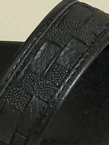 Giày sandal nữ đế dày, quai cài, khóa cài, họa tiết dệt không đều, phong cách retro bohemian, hở mũi, thoải mái, thoáng khí, thích hợp đi ngoài trời, đi biển, bộ sưu tập Xuân/Hè 2026, sandal La Mã quai ngang màu đen, mũi tròn, họa tiết dệt không đều, cỡ lớn 41-43. - màu đen - Xem 7