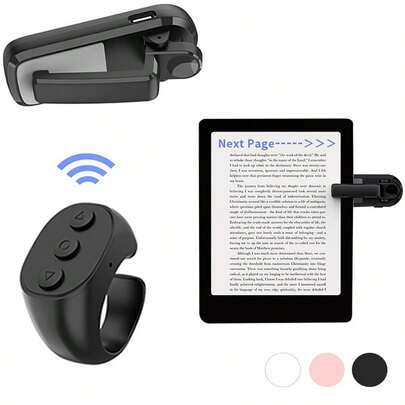 Zdalny przełącznik stron, kompatybilny z czytnikami Kindle Paperwhite, Oasis, Scribe, a także tabletami iPad do czytania powieści, robienia zdjęć i nagrywania filmów na smartfonach.