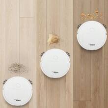 Robot de limpieza al vacío y trapeador 3 en 1, succión fuerte, 60 minutos de duración, delgado, bajo ruido, ideal para el cabello duro de mascotas y la limpieza diaria, cambio de dirección automático al encontrar obstáculos - barrido aleatorio, batería de litio de 400 mAh, carbonizado USB, limpiador de cabello de mascota