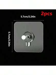32/16/8/4pcs No Drill Invisible Nail Screw Adhesive Tile Hooks, Strong Sticky Wall Hooks For Photo Frame, Damage-Free Hanging - Clear - View 11