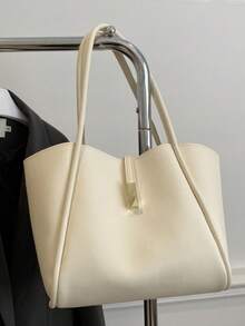 Nuevo bolso de hombro versátil de mujer de unicolor de lujo - Blanco - Ver 6