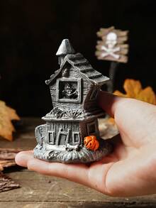 1pc Halloween Decor Black Cat Witch Ghost House Home Desktop Decoration, Resin Figurines, Suitable For Indoor Home Holiday Atmosphere, Outdoor Park Party Decorations Home Decor Room Decor - Multicolor - View 12