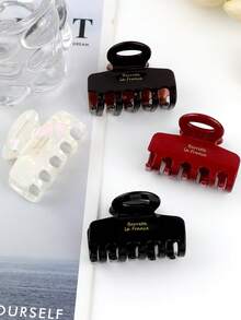 1pc, New High-End Gold Badge Elegant Medium-Sized Hair Claw, Hair Clip At The Back Of The Head, Retro Elegant Women's Clip Suitable For Daily Travel, Gatherings, Beach Parties In Summer, Autumn, Back To School Season, School Stuff, College - Multicolor - View 5