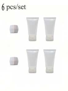 1/2/3/4/6件/套塑料牙膏管和洗面奶适配器及分配瓶，便捷牙膏和洗面奶补充装，化妆品软管瓶，洗面奶胶体软管，牙膏分配工具套装，家居饰品，旅行装 - 彩色 - 查看 10