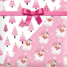 6 Pieces Of Pink Christmas Wrapping Paper Are Suitable For Various Occasions Such As Christmas, Weddings, Birthdays, Winter Vacations, Etc. You Can Stick Pink Christmas Gift Wrapping Paper On The Wall To Create A Festive Atmosphere.