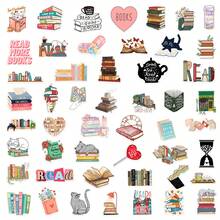 50pcs Reading Doodle PVC Stickers, Waterproof Decorative Stickers For Cups, Books, Luggage, Guitar, Phone Cases,School Supplies,Back To School - Multicolor - View 3