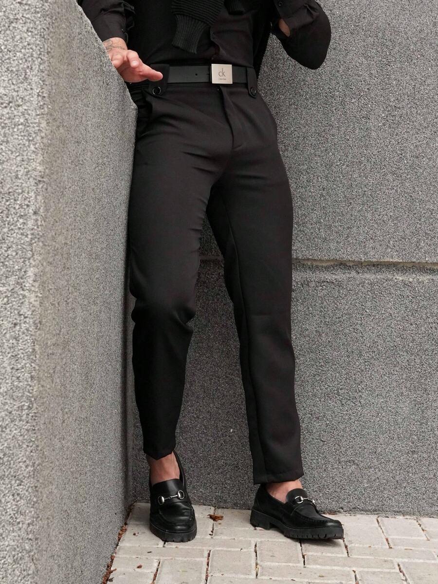Dennis Beumont Black Italian Tailor Pants - Black - View 1