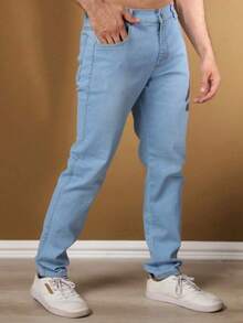 MEN'S JOGGER PANTS JEANS AND TWILL ADJUSTABLE ELASTIC UNISEX Direct From The Factory - 淺藍色 - 查看 1