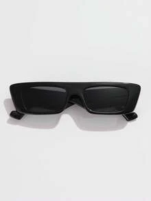 1 件女士复古方形宽腿塑料眼镜，优雅简约的设计，适合日常使用、户外、旅行、街头风格、派对穿着、时尚影响者、学院风，适合返校季矩形形状，矩形形状太阳镜 - 彩色 - 查看 3