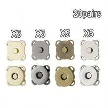 5/10/12/20 Pairs DIY Magnetic Buttons, Cartoon Magnetic Invisible Snap Buttons For Sewing, Plum Blossom Magnetic Buttons, Sewing Buttons, Metal Invisible Sewn Buttons, Wallet Latch Fasteners - Silver - View 21