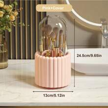 1 pièce Boîte de rangement pivotante à 360° pour porte-stylo, grande capacité pour ranger le maquillage, les pinceaux cosmétiques, les crayons, les rouges à lèvres, les crayons à sourcils. Organiseur de bureau, de maquillage, de soins de la peau, de papeterie, de vernis à ongles, décoration de chambre