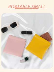 EIGIIS Mini Porta-Moedas e Bolsa de Maquiagem (1 unidade) - Fecho Automático, Alta Qualidade, Organizador Portátil para Dinheiro, Fones de Ouvido, Batom e Chaves - Acessório de Viagem Compacto, Material PU Leve e Durável, Opção de Cor Arco-Íris. Bolsa Pequena (12x11cm) - Multicolorido - Ver 3