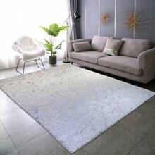LUXURY NON SLIP MACHINE WASHABLE STAR MARBLE EFFECT RUGS 90X190CM 160X230CM And 190x270cm - Light Grey Silver - View 2