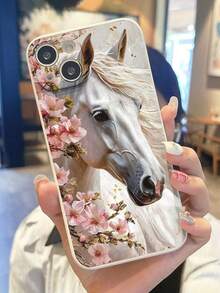 غطاء هاتف واقي مثقب بطبعات حيوانية وزهرية وخيول، متوافق مع أجهزة 16/11/16pro/16plus/16promax/16e/15Promax/13/14/12/XS/XR/7G/8P، وأجهزة Galaxy S25/S25PLUS/S25 Ultra/A16/A36/A26/A56/A50/A12/A32 مقاوم للماء والصدمات ومقاوم للخدش - متعدد الألوان - مشاهدة 3