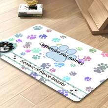 1 pièce Tapis d'alimentation pour animaux de compagnie personnalisé - Impression de photo et de nom, doux, anti-dérapant en boue de diatomées, absorbant l'eau, séchage rapide, imperméable et facile à nettoyer - Cadeau exclusif pour les amateurs de chiens et de chats, fournitures pour animaux de compagnie