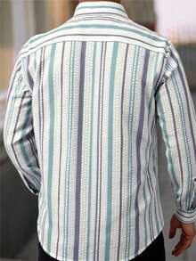 Camisa de Manga Larga de Algodon con Poliester Corrugada - Blanco - Ver 3