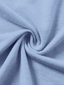 Conjunto de 3 piezas informal y minimalista para mujer con estampado de mariposa y flor, camiseta de cuello redondo, manga corta para verano - Blanco - Ver 4