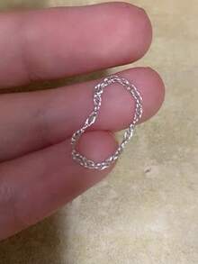 4件套时尚简约不锈钢链环，百搭日常佩戴，适合女性 - 銀色 - 查看 4