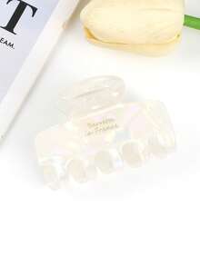 1pc, New High-End Gold Badge Elegant Medium-Sized Hair Claw, Hair Clip At The Back Of The Head, Retro Elegant Women's Clip Suitable For Daily Travel, Gatherings, Beach Parties In Summer, Autumn, Back To School Season, School Stuff, College - Multicolor - View 11