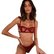 Lingerie Set Strapless Underwire Bikini Style - Màu xanh lam - Xem 6